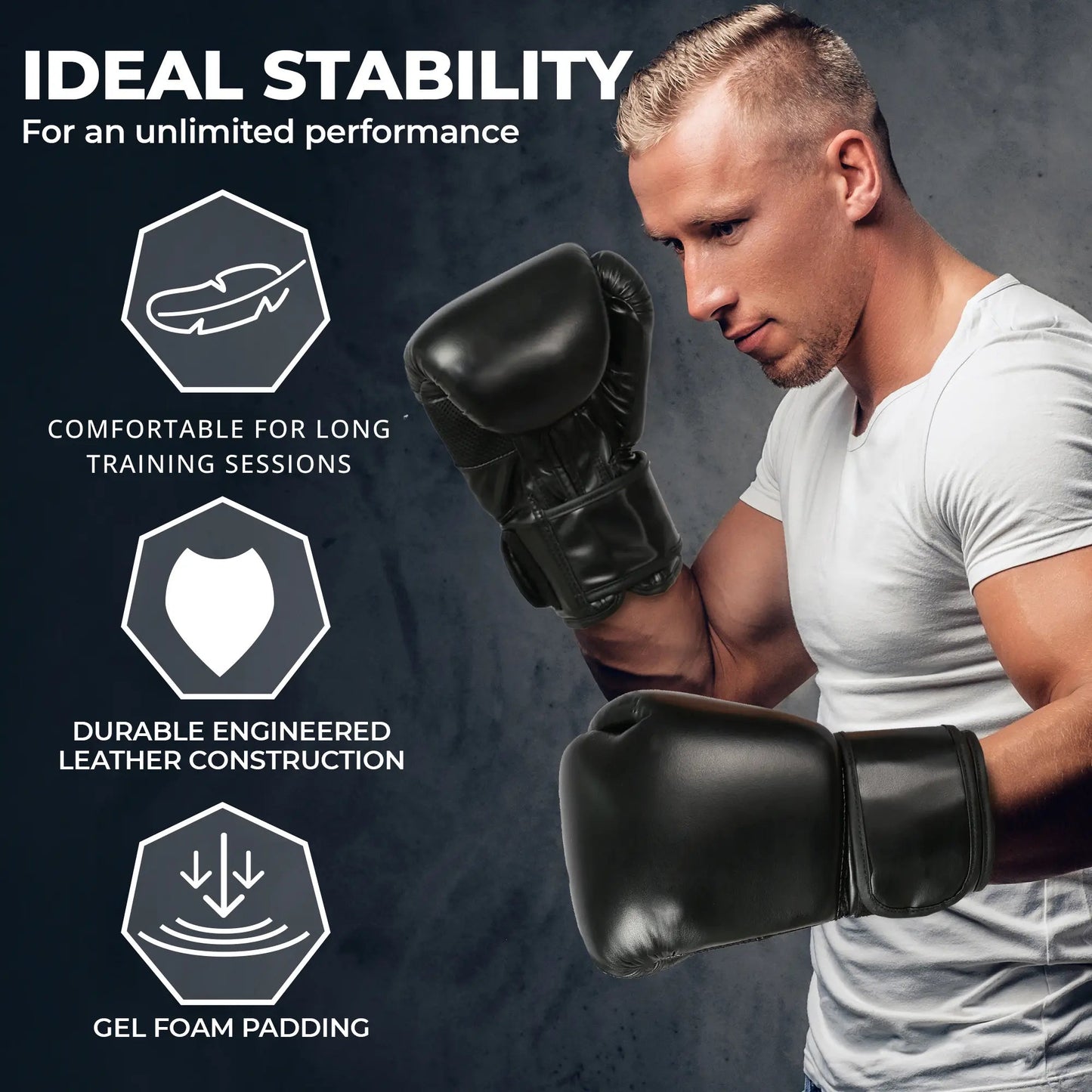 Premium Black Boxing Gloves (Unisex) - FenixSoulAr
