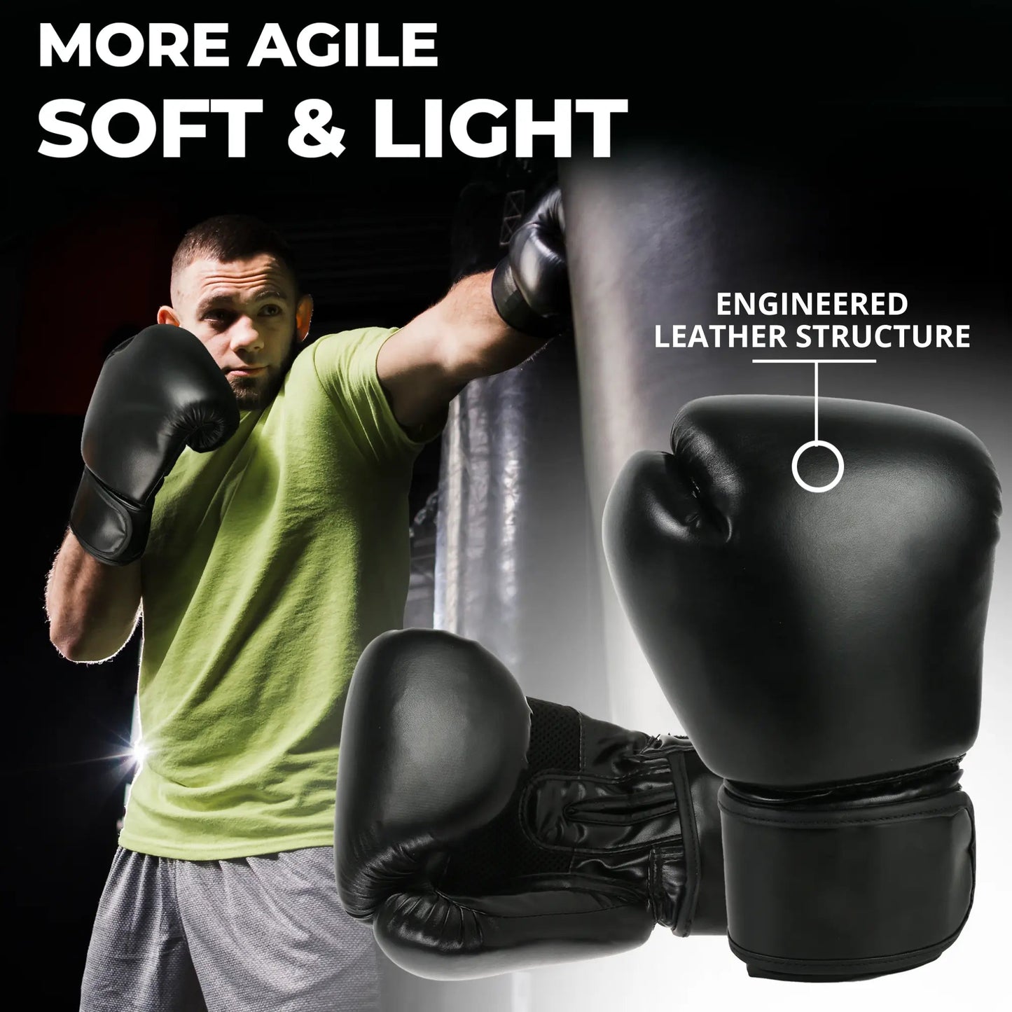 Premium Black Boxing Gloves (Unisex) - FenixSoulAr