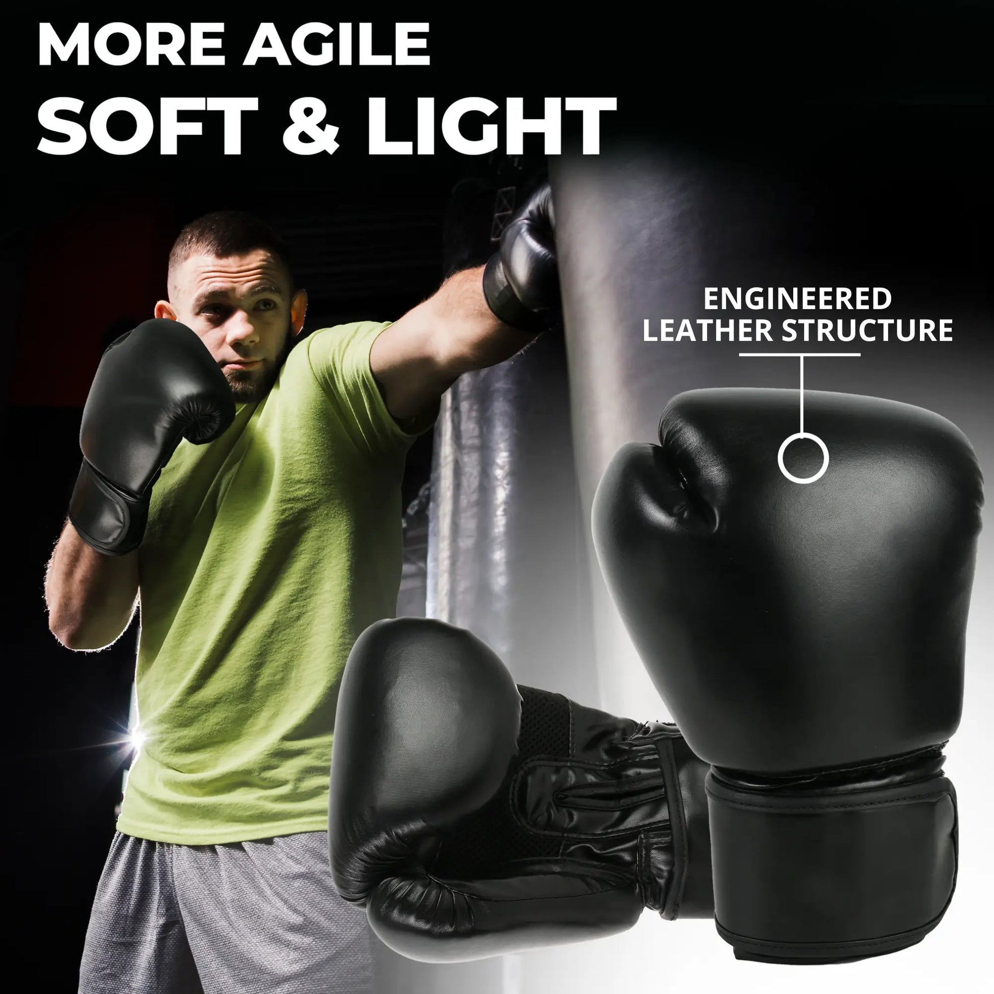Premium Black Boxing Gloves (Unisex) - FenixSoulAr